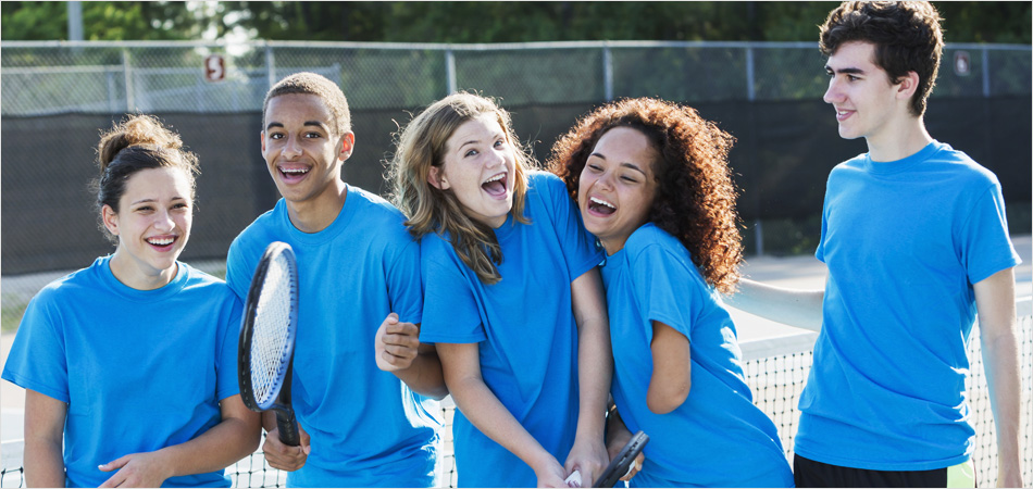 Kids playing tennis