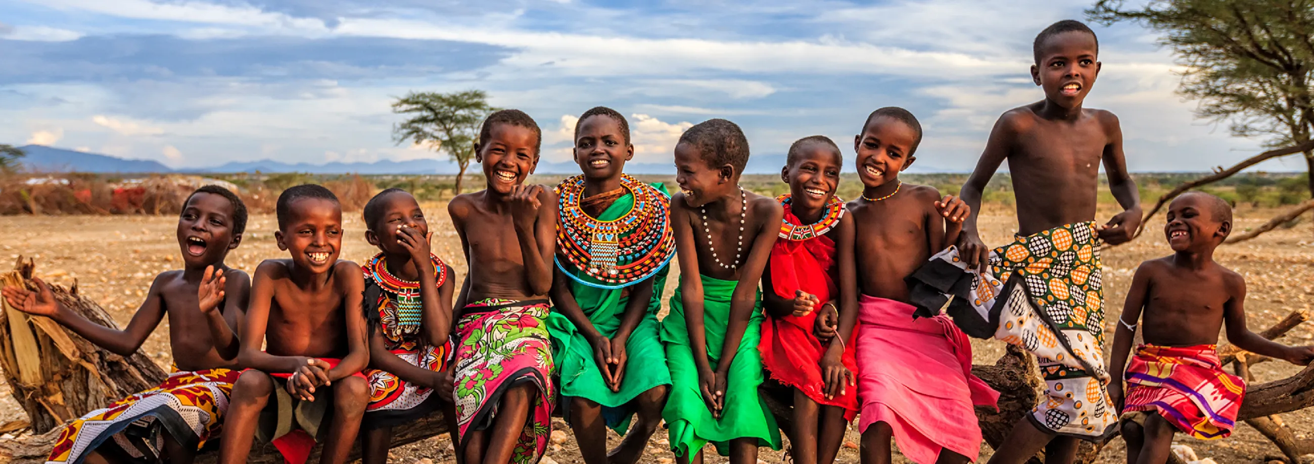 CHIPS  charity brand image of colourfully dressed African children